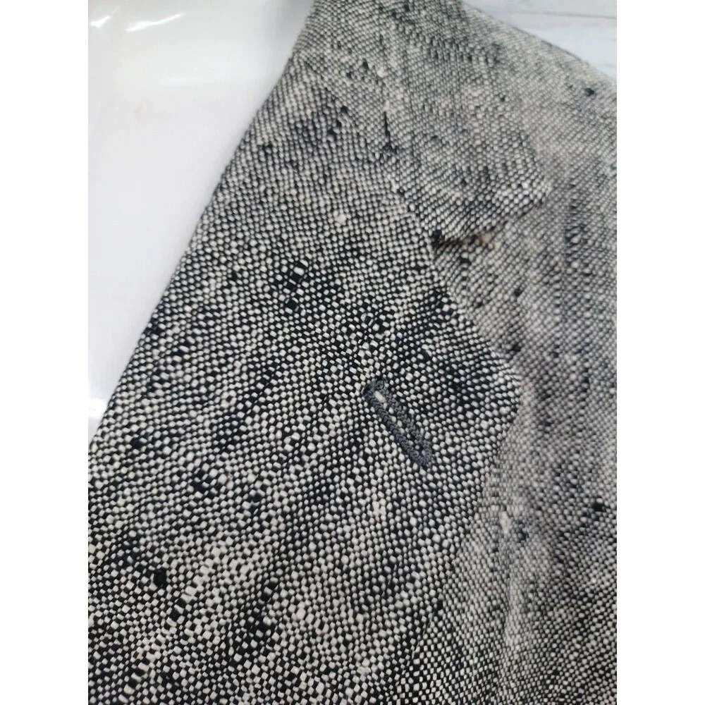 Vtg Austin Manor Blazer Men's Sz 48L Gray Tweed Wool Tweed